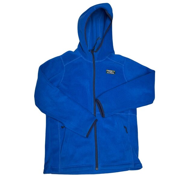 LL.Bean Kids' Mountain Classic Fleece Hoodie – Blue, Size L (14-16) – Like New - Picture 2 of 10